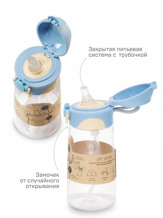 Бутылочка детская питьевая, бытовая, тритановая (для напитков), 