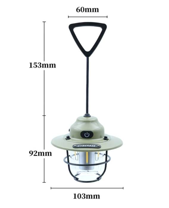 Фонарь кемпинговый светодиодный Cyberbee в винтажном стиле 