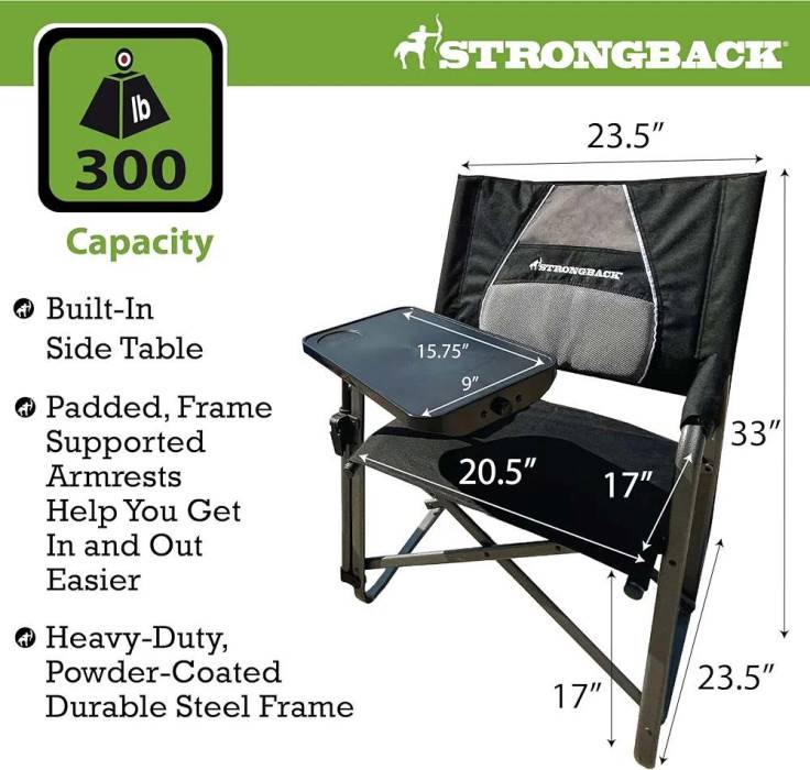 Кресло с боковым столиком, до 120 кг