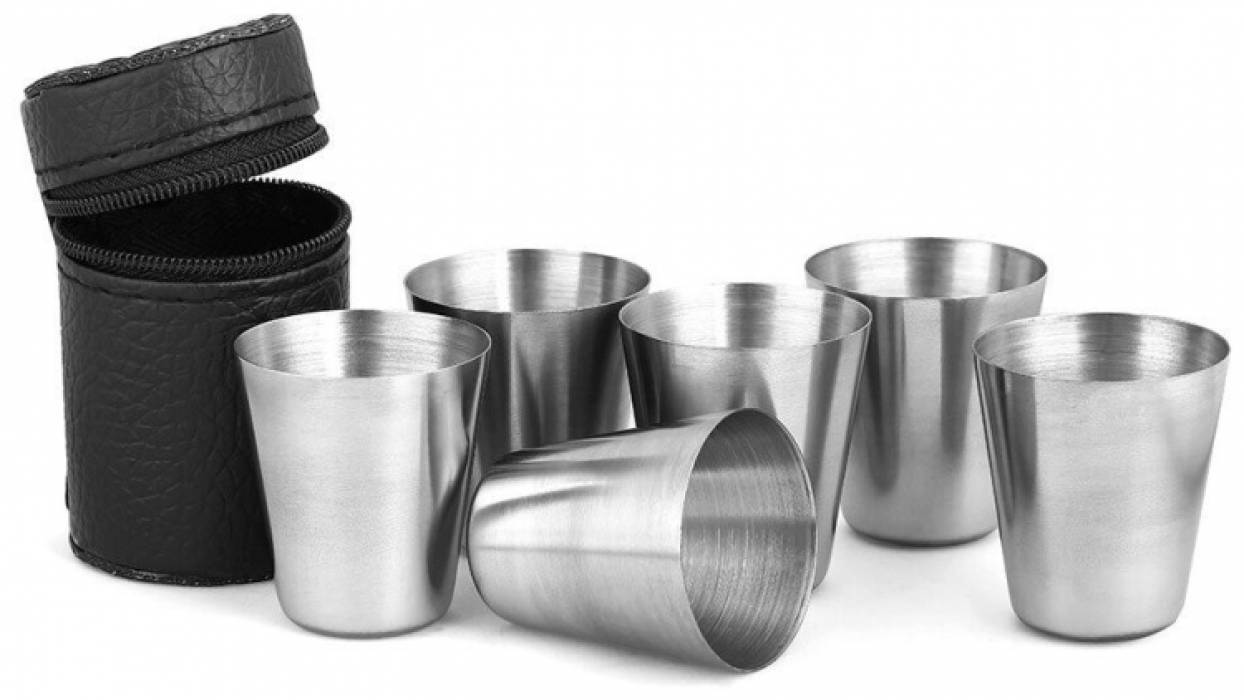 Набор металлических стопок в чехле 70 мл. (6 шт.)