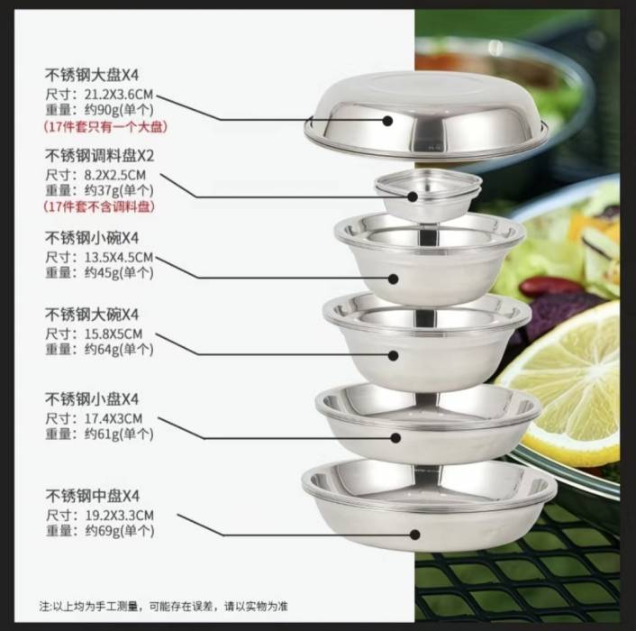 Набор мисок и тарелок в чехле (22 предмета)