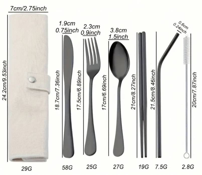Набор столовых приборов на одну персону, в чехле