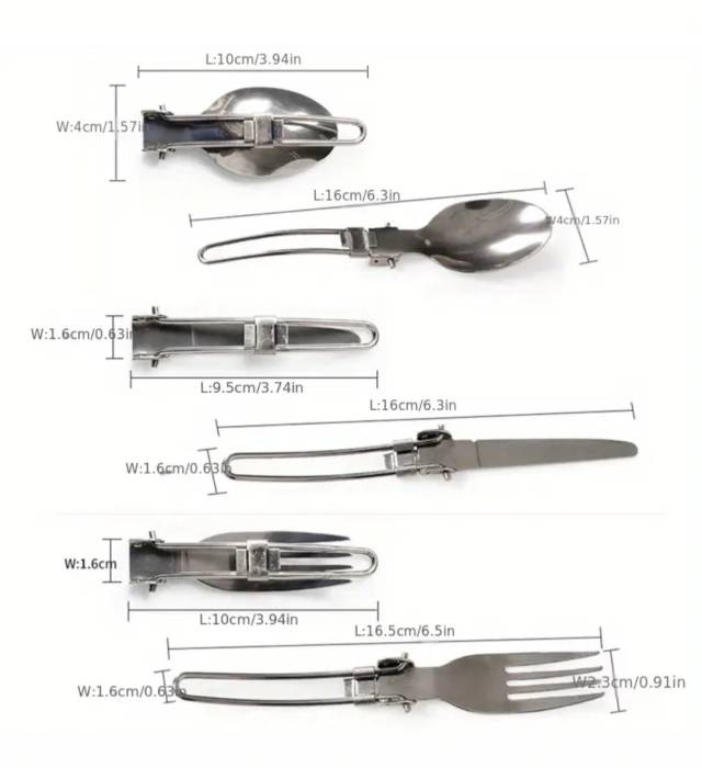  Набор туриста 3в1 в чехле: нож, вилка, ложка