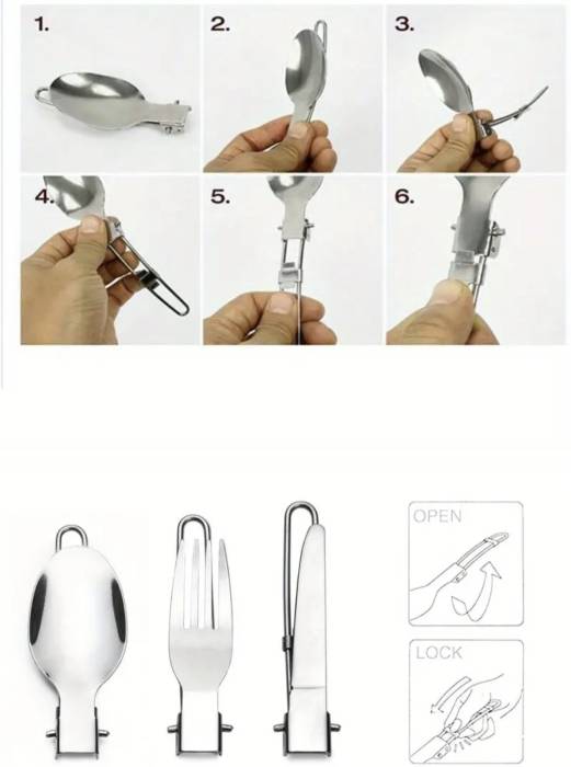  Набор туриста 3в1 в чехле: нож, вилка, ложка