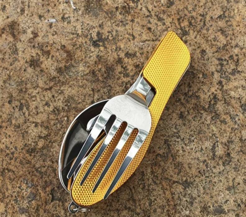 Набор туристический (нож, вилка, ложка, открывалка) нерж.сталь