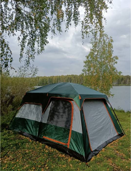 Палатка-шатер Hanlu HL-8886,4,3х3,05х2 м с тентом и шатром, на 8-12 человек