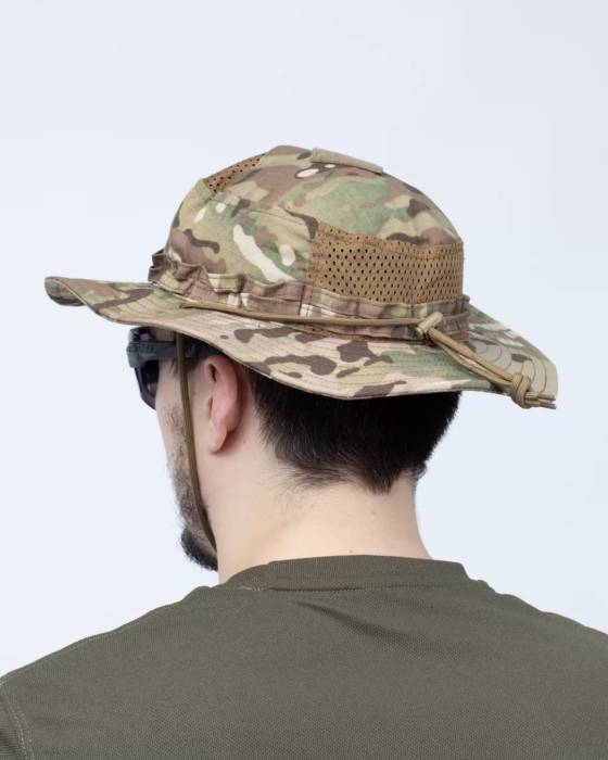 Тактическая шляпа-панама с сетчатыми вставками для вентиляции