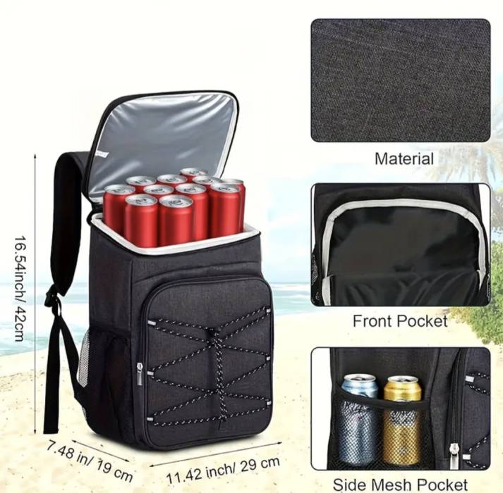 Терморюкзак,  30 л, серый и чёрный 