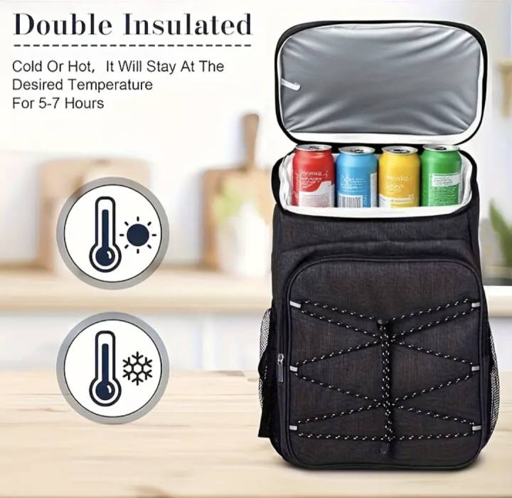 Терморюкзак,  30 л, серый и чёрный 